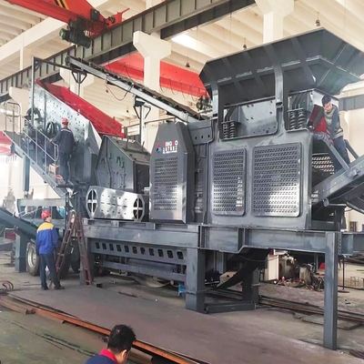 Conception d'une usine mobile de concassage par choc de minerai montée sur piste de sable