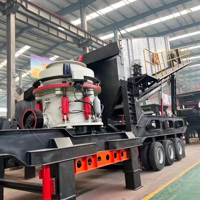 Ligne de production de pierre de 70 à 300 tonnes par heure Crawler Mobile Cone Crusher avec technologie de pointe