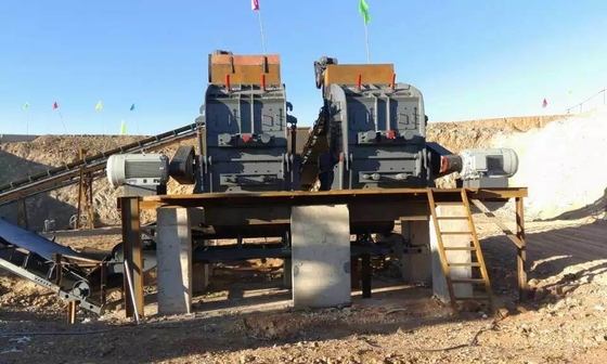 Puissance du moteur 55-75kw station de concassage de mâchoires pour le béton calcaire concasseur de granit de basalte