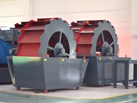 La machine à laver le sable à roues de technologie avancée est fabriquée par la plus grande vitesse de vis de 21 tours par minute.